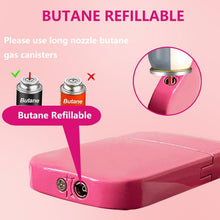 Torch Lighter. Pink Flame Lighter. Cute Pink Glitter Torch Windproof Cool Lighter. Metal Refillable Butane Lighter. Outdoor. Indoor. Camping. Candle. Birthday. Gift (Without Butane)
