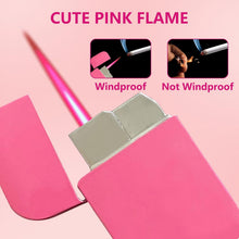 Torch Lighter. Pink Flame Lighter. Cute Pink Glitter Torch Windproof Cool Lighter. Metal Refillable Butane Lighter. Outdoor. Indoor. Camping. Candle. Birthday. Gift (Without Butane)