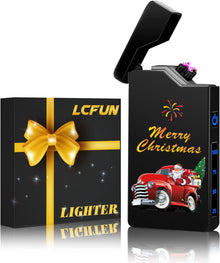 Electric Lighter Rechargeable Plasma Lighter Men Cool Ace Pocket Lighters | Windproof Dual Arc. Led Battery Display. USB Charging. Christmas Stocking Stuffers. Birthday Gifts for Men Father (Black Ace)
