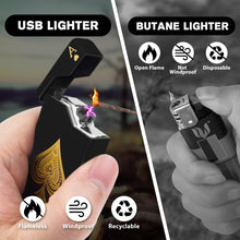 Electric Lighter Rechargeable Plasma Lighter Men Cool Ace Pocket Lighters | Windproof Dual Arc. Led Battery Display. USB Charging. Christmas Stocking Stuffers. Birthday Gifts for Men Father (Black Ace)