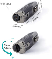 TOMOLO Cigar Lighter Triple Jet Flame Torch Lighter Refillable Butane Lighter with Cigar Punch. 2 Pack. Charcoal