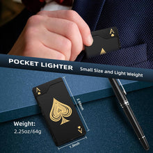 Electric Lighter Rechargeable Plasma Lighter Men Cool Ace Pocket Lighters | Windproof Dual Arc. Led Battery Display. USB Charging. Christmas Stocking Stuffers. Birthday Gifts for Men Father (Black Ace)