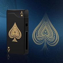 Electric Lighter Rechargeable Plasma Lighter Men Cool Ace Pocket Lighters | Windproof Dual Arc. Led Battery Display. USB Charging. Christmas Stocking Stuffers. Birthday Gifts for Men Father (Black Ace)