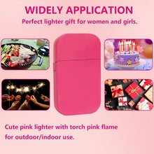 Torch Lighter. Pink Flame Lighter. Cute Pink Glitter Torch Windproof Cool Lighter. Metal Refillable Butane Lighter. Outdoor. Indoor. Camping. Candle. Birthday. Gift (Without Butane)