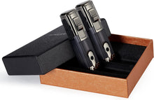 TOMOLO Cigar Lighter Triple Jet Flame Torch Lighter Refillable Butane Lighter with Cigar Punch. 2 Pack. Charcoal