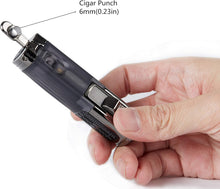 TOMOLO Cigar Lighter Triple Jet Flame Torch Lighter Refillable Butane Lighter with Cigar Punch. 2 Pack. Charcoal