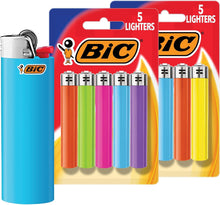 BIC Maxi Pocket Lighters. Dependable. Long-Lasting. 10-Pack. Assorted | Colors May Vary. Tested and Safe. Child-Resistant Design. Variety of Designs. Lasts Up to 3.000 Lights